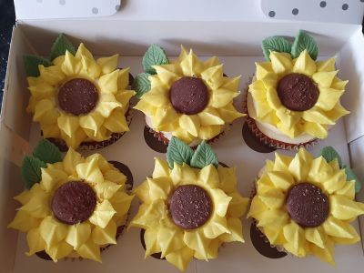 Piped sunflowers