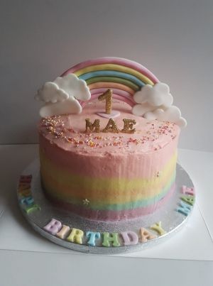 Rainbow 1st Birthday cake