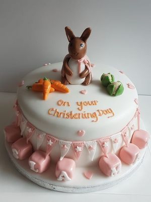 Peter Rabbit themed Christening cake