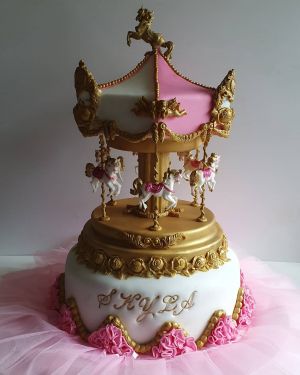 Large carousel cake