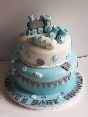 Blue/white/grey Baby shower