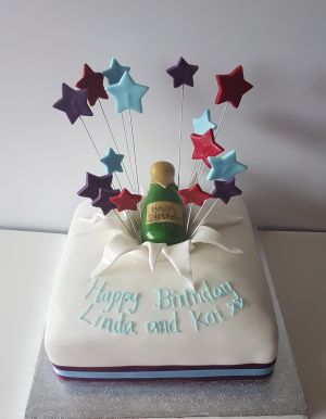 Single tier champagne & stars