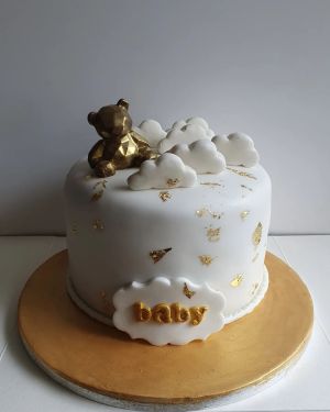 Gold teddy baby shower