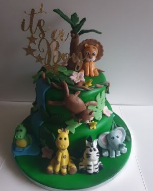 2 Tier Jungle baby shower