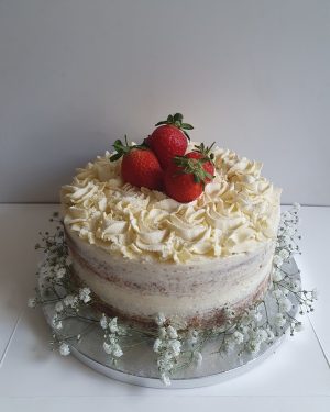 Strawberries & cream with flowers