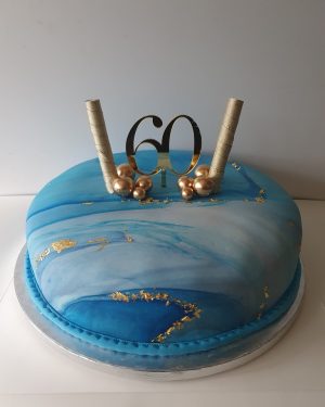 Blue marble with gold