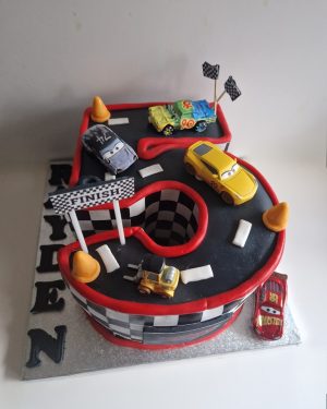 Cars number cake