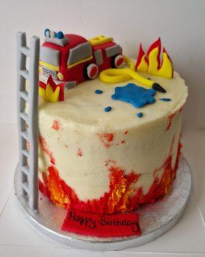 Fire engine & flames