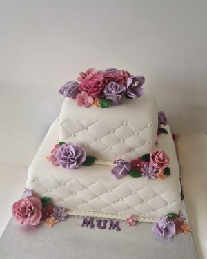 2 tier square quilted