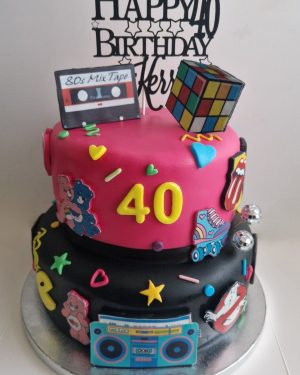 2 tier 80s themed