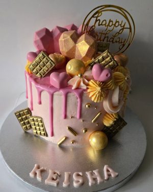 Chocolate heart & pink drip