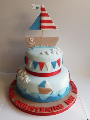 Nautical themed Christening cake