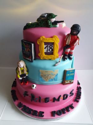3 tier 18th hobbies cake