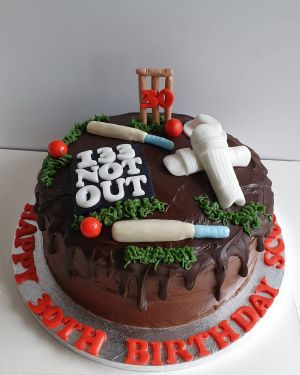 Chocolate Drip Cricket Cake