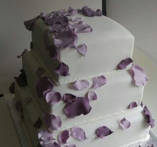 3 tier square lilac petals