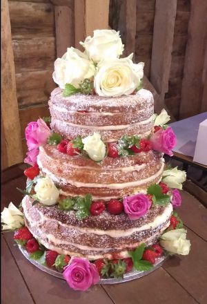 Large 3 tier naked cake