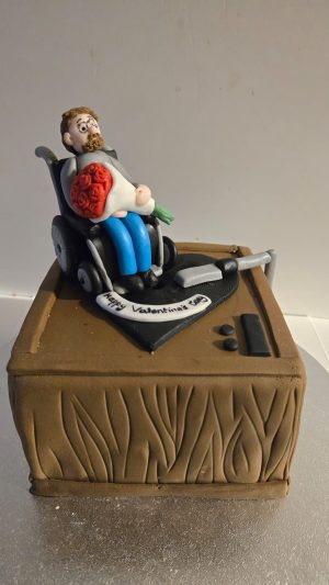 Wheelchair valentines cake